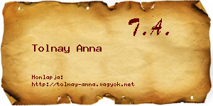 Tolnay Anna névjegykártya
