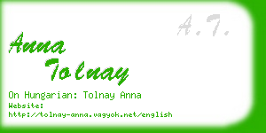 anna tolnay business card